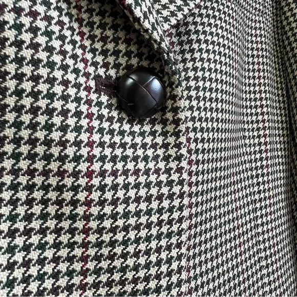 Ann Taylor 100% Wool Houndstooth Blazer Brown 10P - Picture 4 of 11
